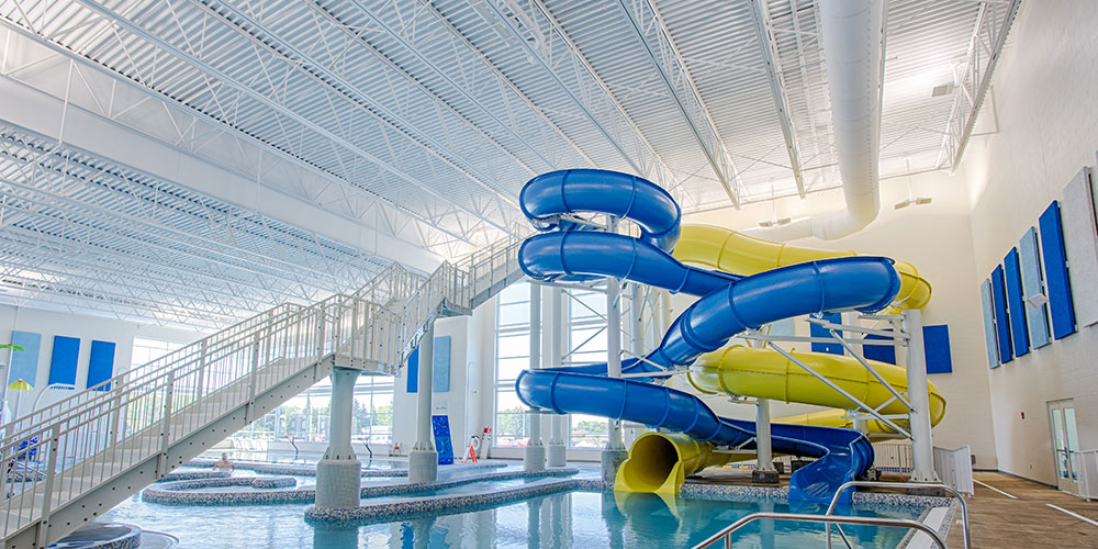image of slides in the pool