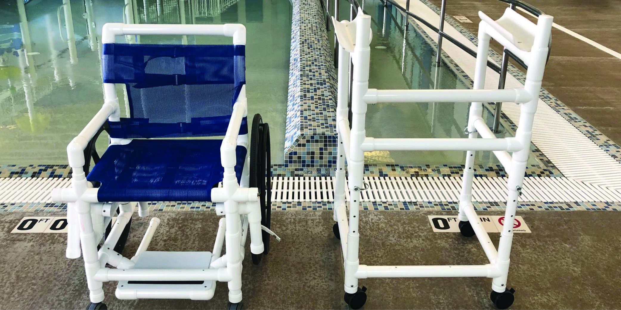 Water walker and wheelchair for the pool