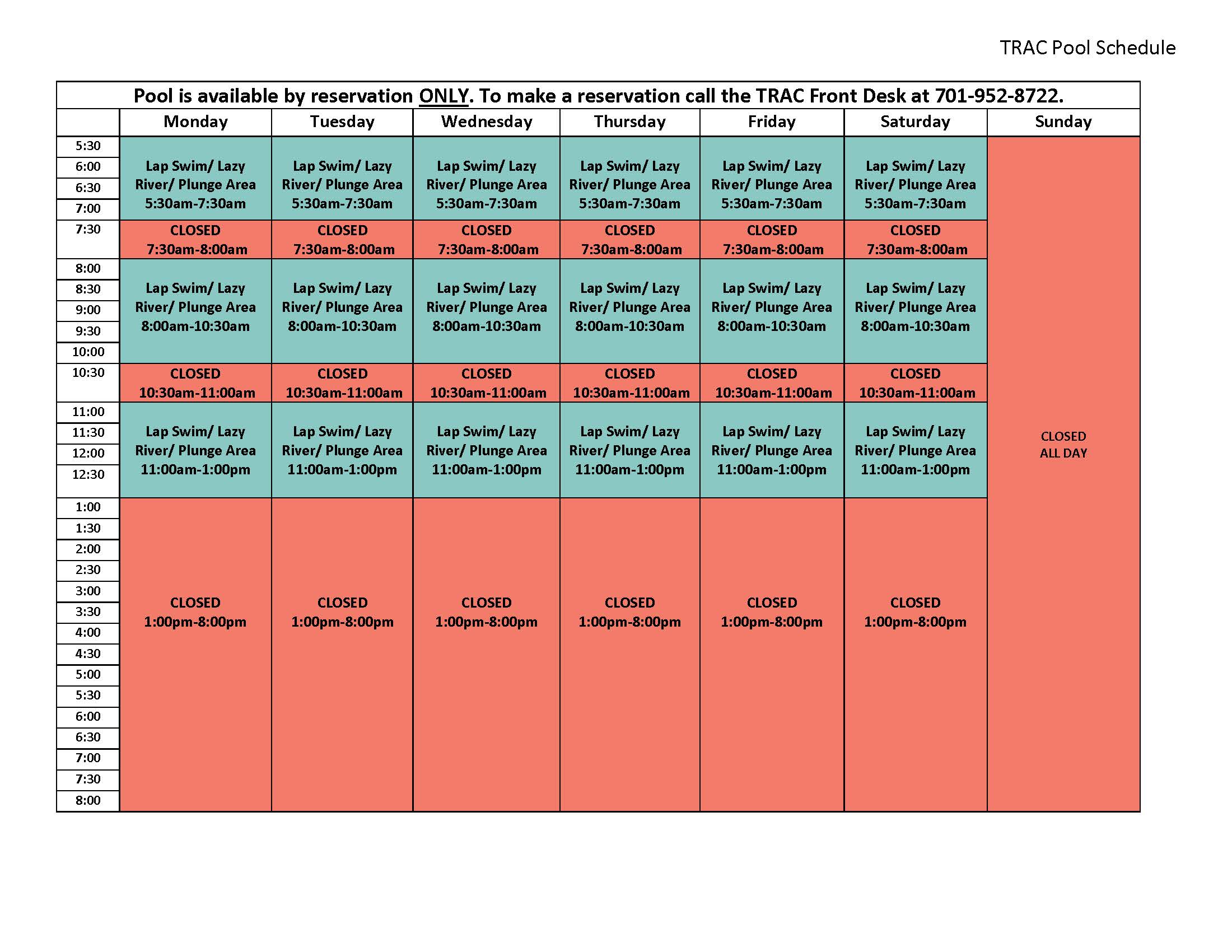 marysville pool schedule